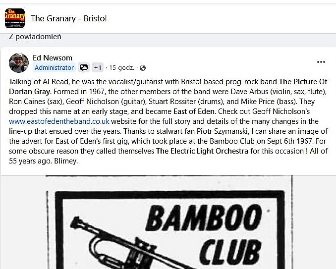 East of Eden first gig in Bamboo Club Bristol